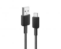 322 USB tip-A na USB tip-C kabl M/M 1.8m, 18W, pleteni, crni slika