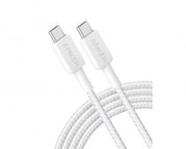 322 USB tip-C na USB tip-C kabl M/M 1.8m, 60W, pleteni, beli slika