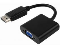 Adapter DisplayPort (M) - VGA D-sub (F) crni slika