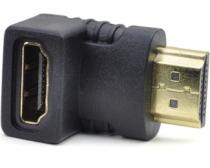 Adapter HDMI (M) - HDMI (F) crni ugaoni slika