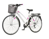 Bicikla city Explorer lady 28/V-BRAKE/18 brzina/sa korpom/belo roza slika