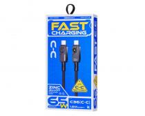 Kabl Swift Fast charging braided data cable 1.2M C36 65W(C-C) crni slika
