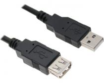Kabl USB A - USB A M/F (produžni) 3m crni slika
