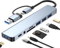 USB 3.0+TIP C na 4xUSB 3.0+TIP C+SD/micro sd+ Audio metal HUB slika