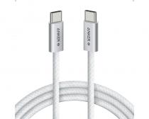 Zolo USB tip-C kabl M/M 1m, za Apple, super brzo punjenje 240W/480Mbps, pleteni, beli slika