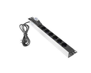 220V razvodni PDU panel 19/1U sa 6 utičnih mesta,kabl 2.5m Mirsan MR.PRZ6S.SC
