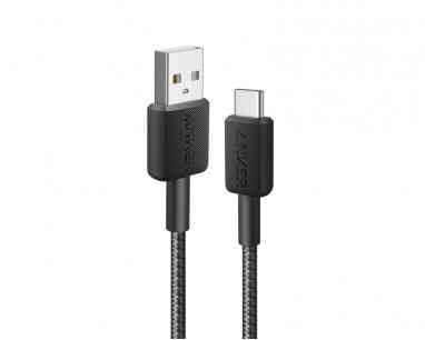 322 USB tip-A na USB tip-C kabl M/M 1.8m, 18W, pleteni, crni slika