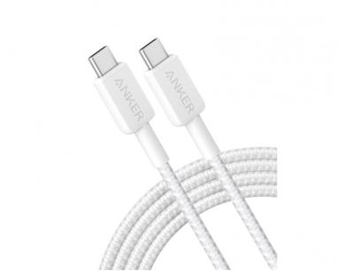322 USB tip-C na USB tip-C kabl M/M 1.8m, 60W, pleteni, beli slika