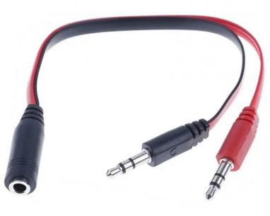 Adapter Audio 3.5mm stereo jack (M) na 2x3.5mm stereo jack (2xM)