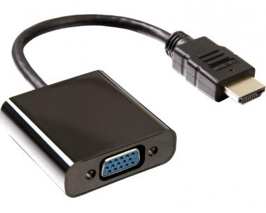 Adapter HDMI (M) - VGA D-sub (F) crni slika