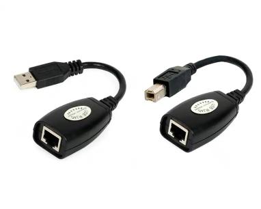 Adapter konverter USB extender UEX-050 do 50m + printer port