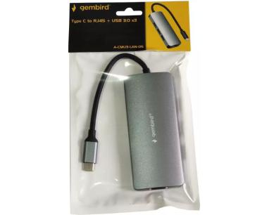 Adapter-konverter USB Tip C 3.1 na RJ45 10/100/1000 + 3 x USB 3.0 Aluminijum Gembird