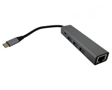 Adapter-konvertor TIP C na 3xUSB 3.0+TIP C+RJ45 slika