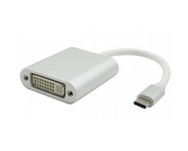 Adapter - konvertor USB 3.1 tip C (M) - DVI (F) srebrni slika