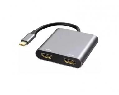 Adapter USB 3.1 tip C (M) - 2 x HDMI slika