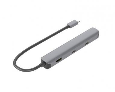 Adapter USB 3.1 tip C (M) - HDMI+ 2X USB 3.0 + 2X Tip C + RJ45 (F)