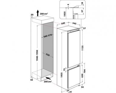 ART 9811 SF2 ugradni kombinovani frižider