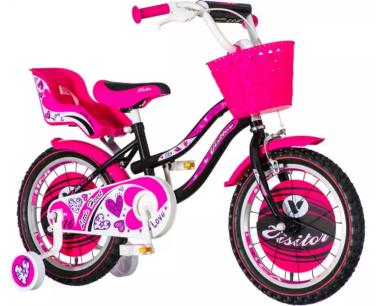 Bicikla HEA160 Little heart 16  Dečija roze crna