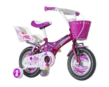 Bicikla Visitor Happy Puppy 12/pomoćni točkići/Ljubičasto bela