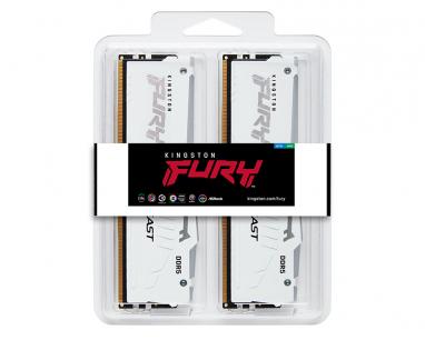 DIMM DDR5 32GB (2x16GB kit) 6400MT/s KF564C32BWEAK2-32 FURY Beast White RGB EXPO slika