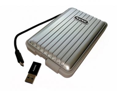 Eksterno kućište USB 3.1 tip C na SATA za 2.5" HDD/SSD (9.5mm), shock/water-proof, silver slika