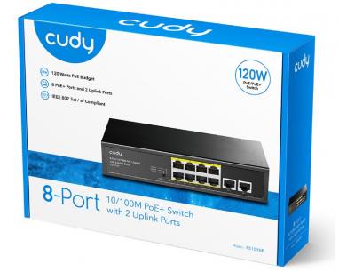 FS1010P 8-Port 10/100M PoE+ Switch with 2 Uplink Ports