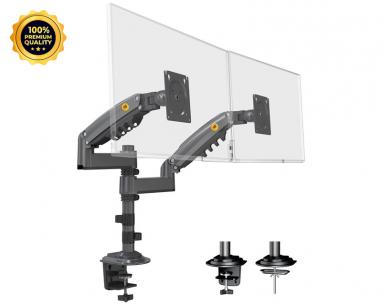 H180 stoni nosač za dva monitora mat crni 17-27 inča slika