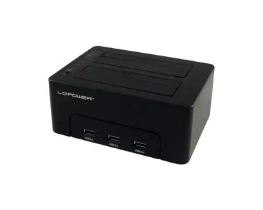 HDD Docking LC-DOCK-U3-HUB USB3.0 2x HDD/SSD + 3x USB3.0 HUB Black