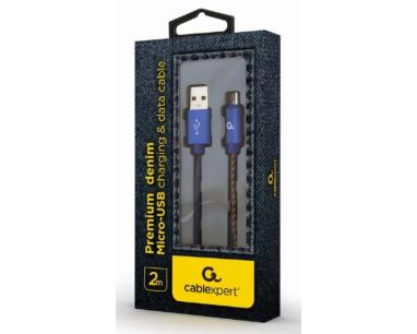 Kabl micro USB(M)- USB Tip A(M) Gembird 2m plava slika