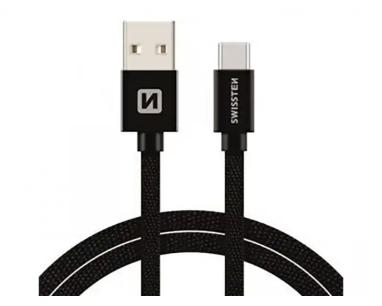 Kabl USB A-Tip C Swissten 2m crni