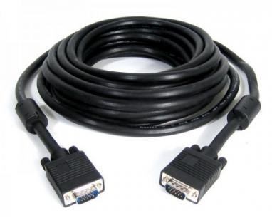 Kabl VGA D-sub M/M 20m HQ feritno jezgro crni slika