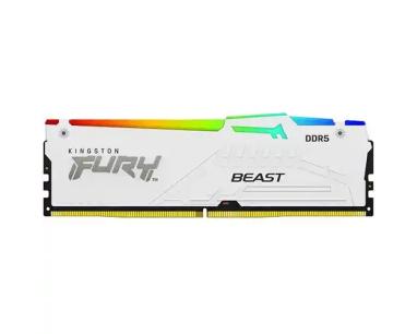 Memorija DDR5 16GB 5600MHz Kingston FURY Beast White RGB KF556C40BWA-16