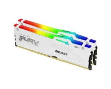 Memorija DDR5 64GB (2x32GB) 5600MHz Kingston Fury Beast RGB XMP KF556C40BWAK2-64 White