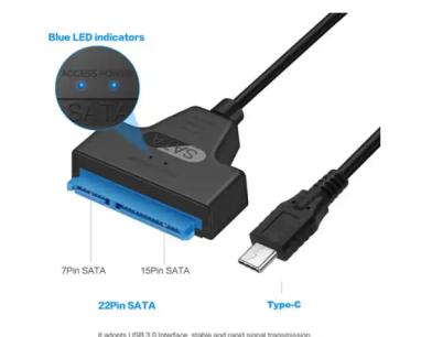 Napojni kabl USB C na Sata 22 pin NKC-K022 slika