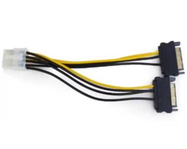 Naponski kabl 2xSata-8 pin-a za PCIe E-Green