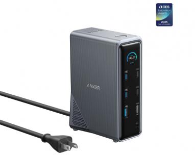 Prime Docking Stanica 160W, 14u1, Dual Display, siva