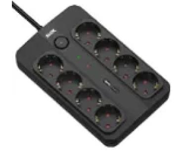Produžni kabl sa prenaponskom zaštitom sa 8 utičnica MAX MPS-908SB-3M/3m/USB A & USB C port