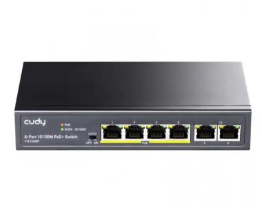 Svič 10/100 6-port Cudy FS1006P PoE+/65W/ 2× Uplink