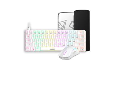 Tastatura + miš + podloga Gamdias Hermes E4 bela