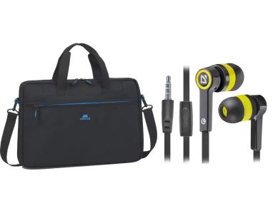 Torba za Laptop 15.6 RIVACASE 8037 Crna+Poklon Slušalice bubice sa mikrofonom Defender Pulse 420, cž