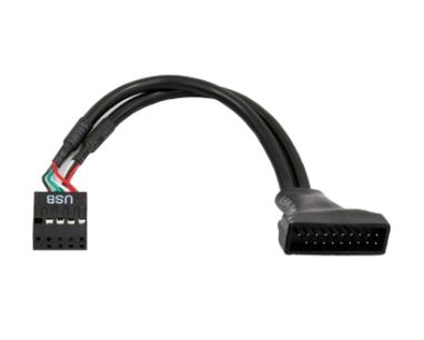 USB3T2 Kabl adapter 19pin USB 3.0 - 9pin USB 2.0 crni