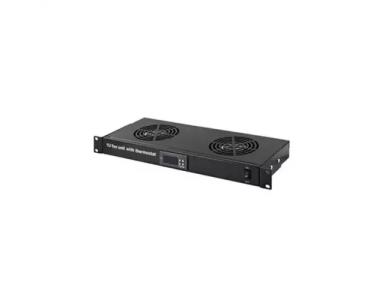 Ventilator panel 19/1U sa 2 ventilatora sa digitalnim kontrolerom Mirsan MR.FAN2DT.01 Crni