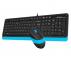 A4 TECH F1010 FSTYLER USB US plava tastatura + USB plavi miš - Slika 2